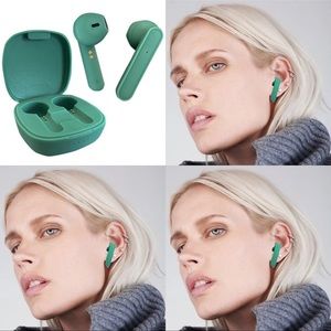 Wireless Green Earbuds & charging case headphones Bluetooth